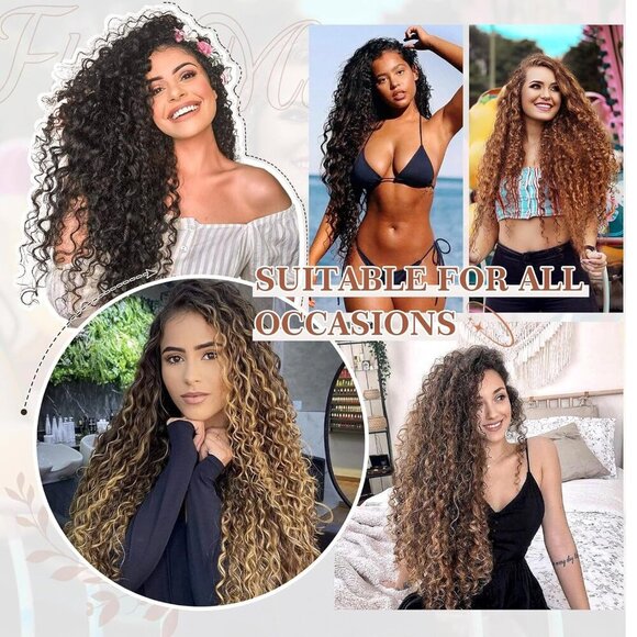 Clip In Hair Extensions 100% Silk Human Hair 20 Inch Curly Natural Women